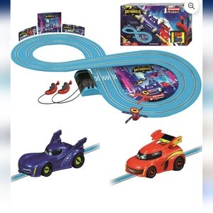 Carrera Batwheels Beginner Battery Operated Slot Car Toy Race Track Set